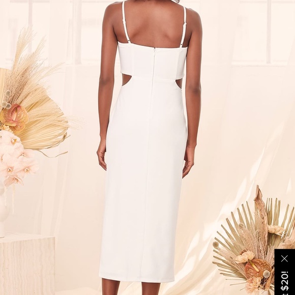 Lulus Only the Good Times White Sleeveless Cutout Midi Dress - Picture 4 of 9